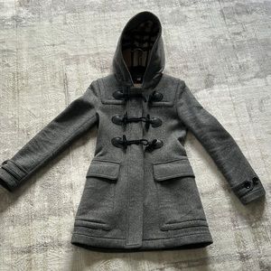 Authentic Burberry Grey Toggle Duffle Coat